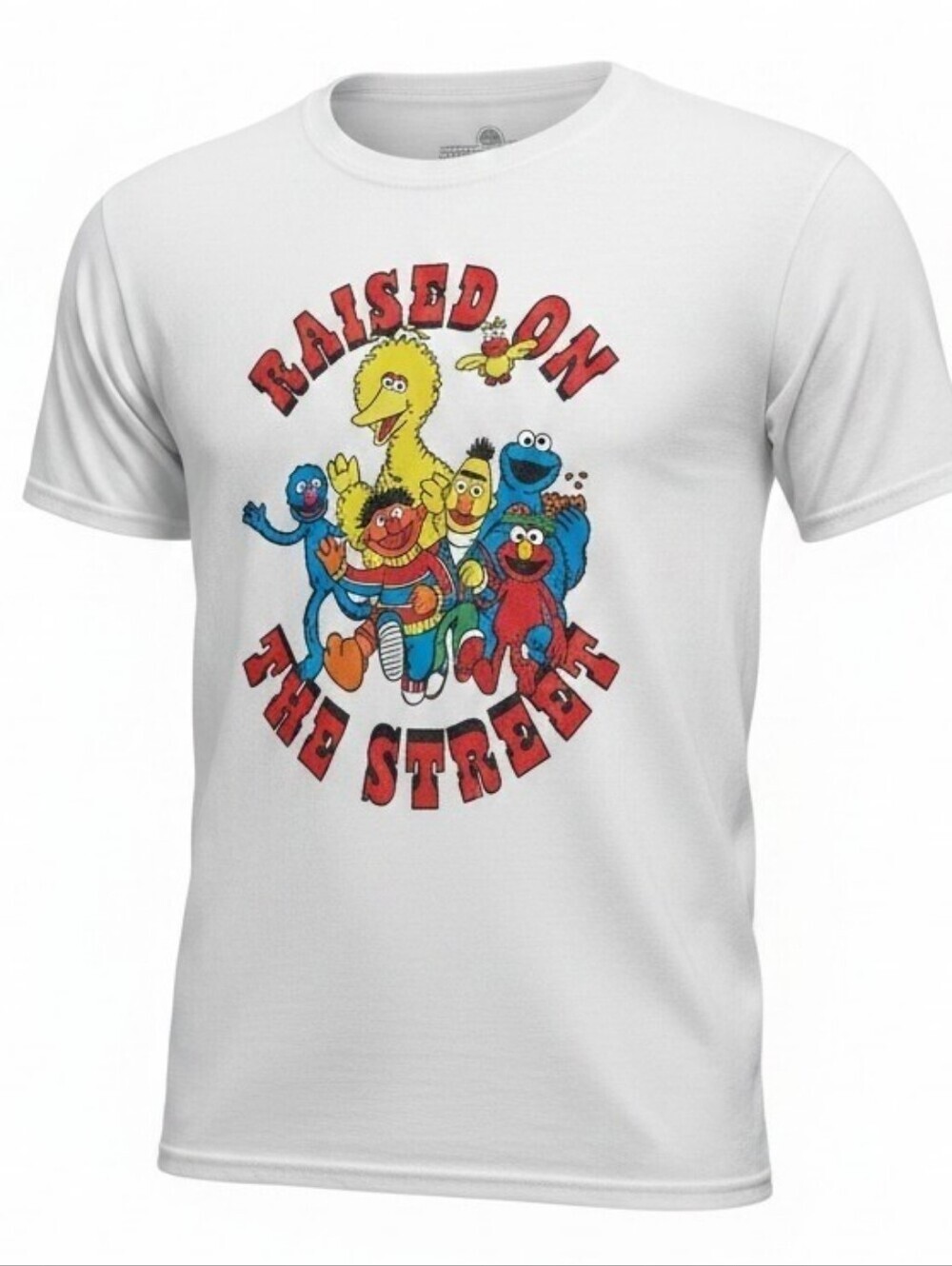 Sesame Street "Raised on the Street" Graphic Tee, Size Medium, New